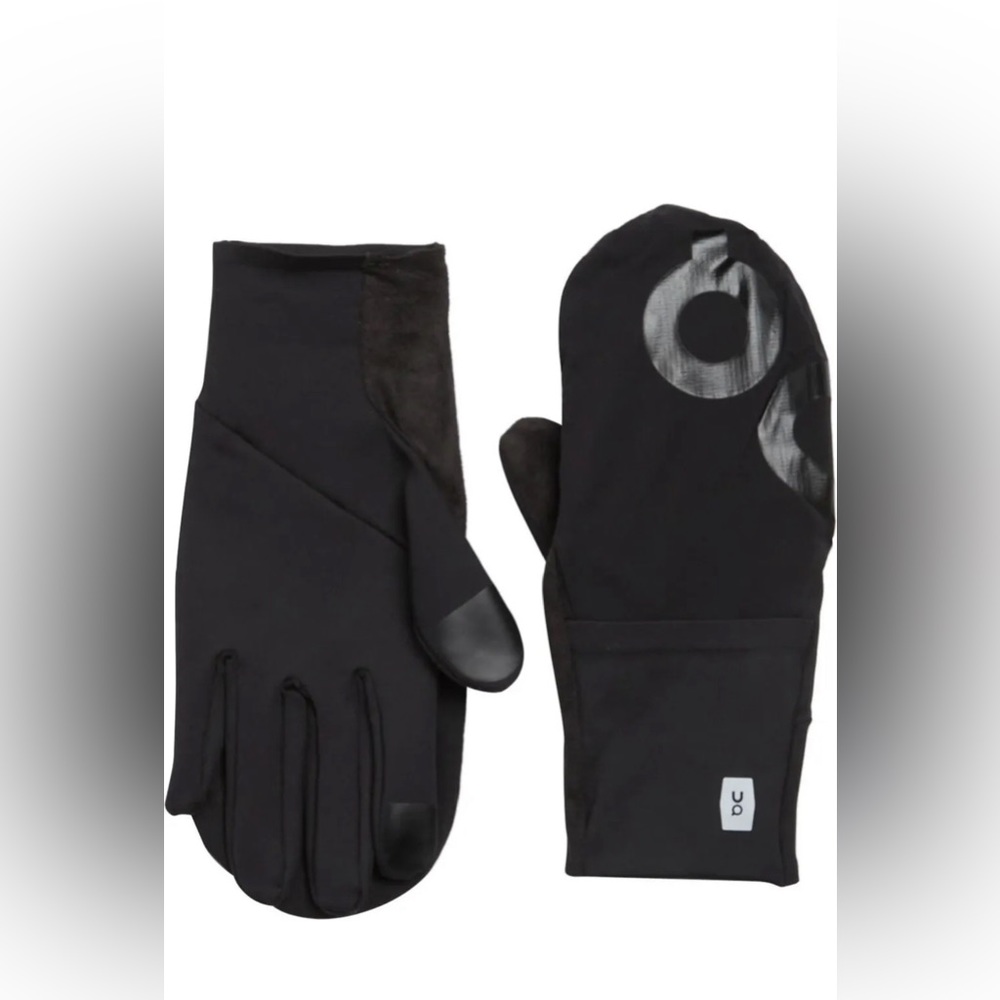 On Running Convertible Running Black Gloves, Medium